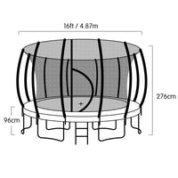 Trampoline With Ladder Spring Mat Safety Pad Cover Round Enclosure 16ft - 5 Colours