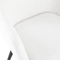 Bliss Bouclé Sherpa Fabric Armrest Dining Chair Set (2 Chairs) - White