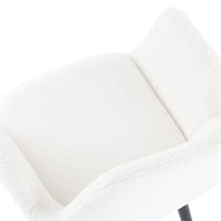 Bliss Bouclé Sherpa Fabric Armrest Dining Chair Set (2 Chairs) - White