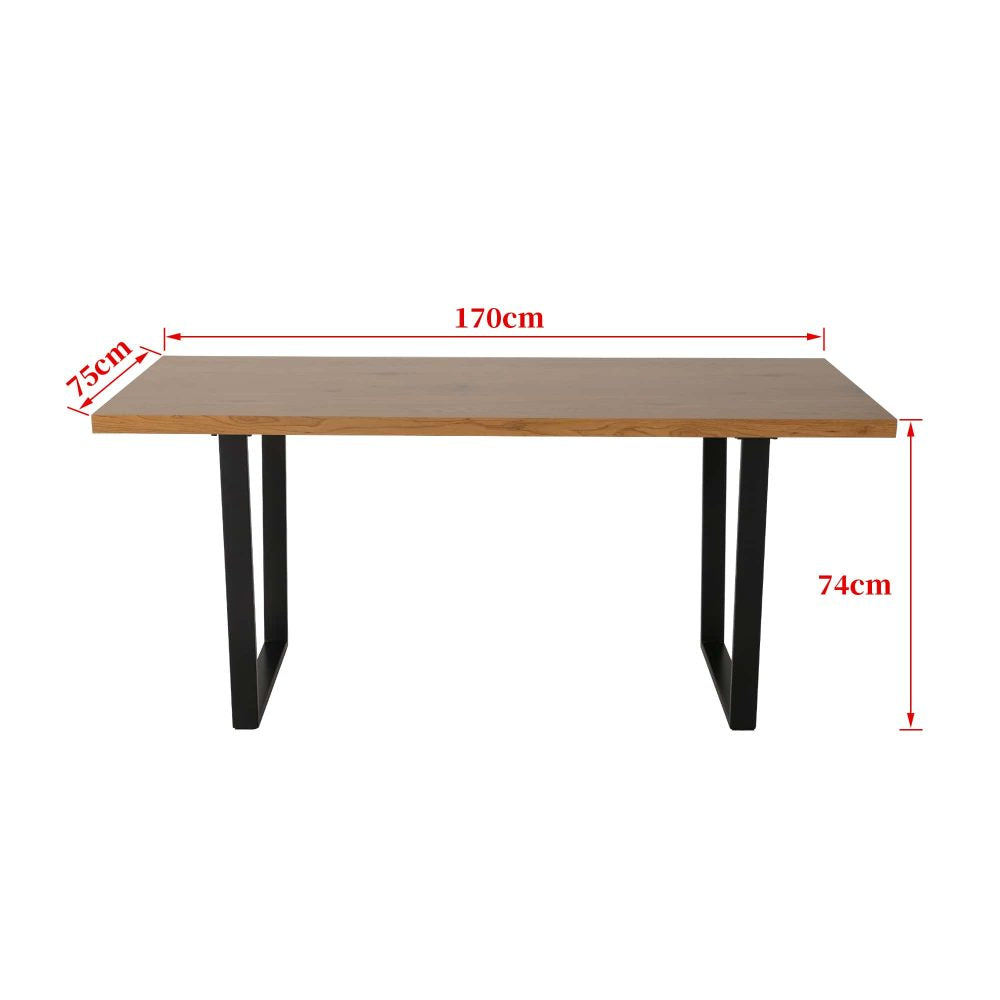 Table with dimensions marked on a white background