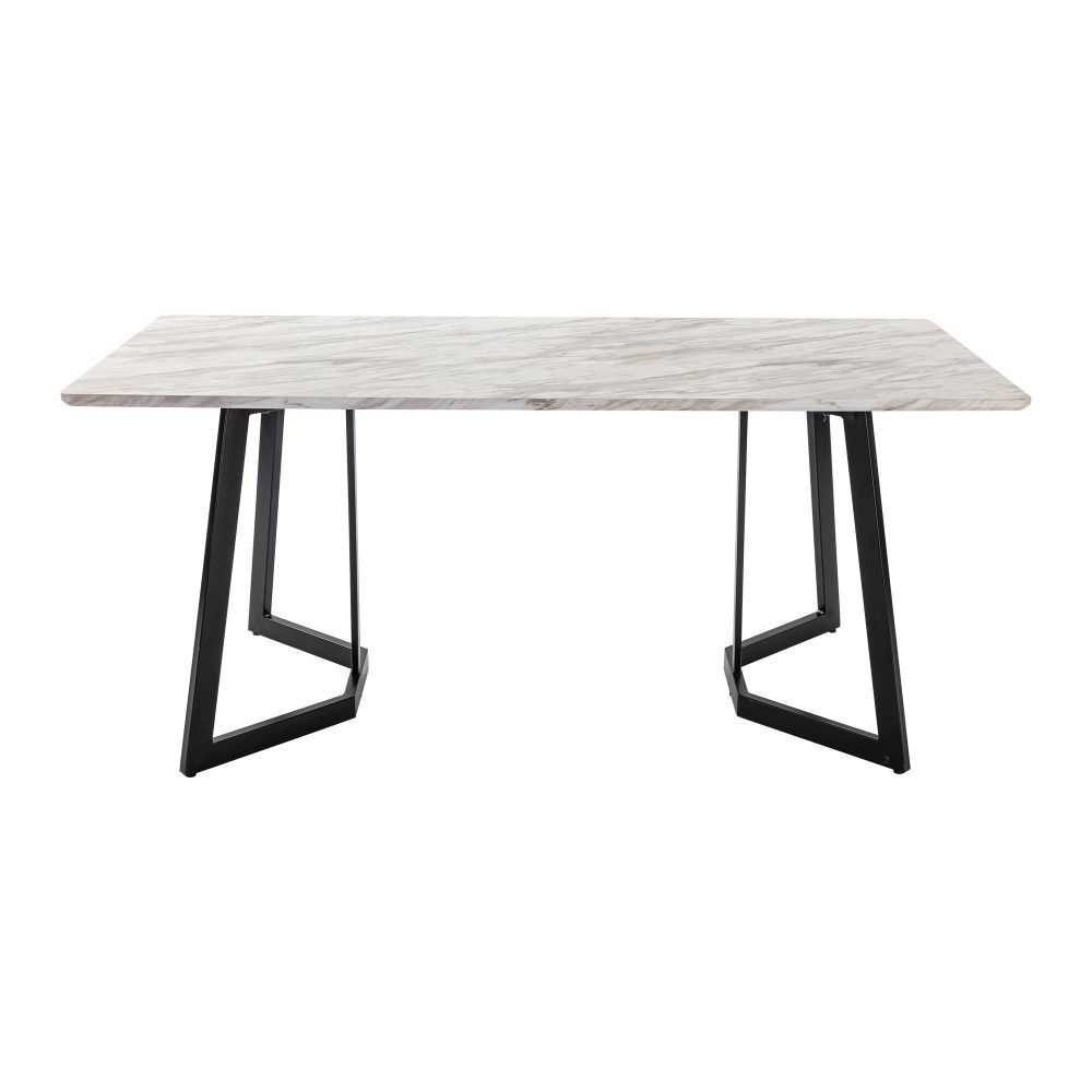Marble Look Rectangular Dining Table With 6 Chairs