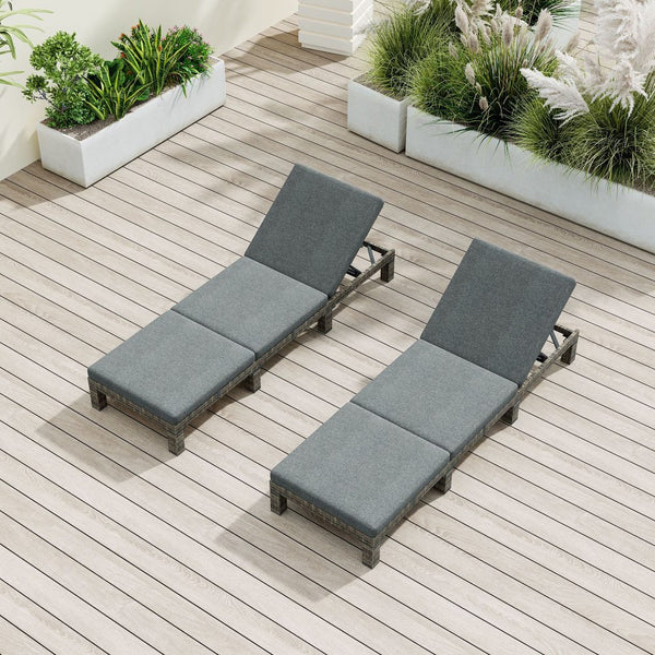Outdoor Rattan Adjustable Sunbed