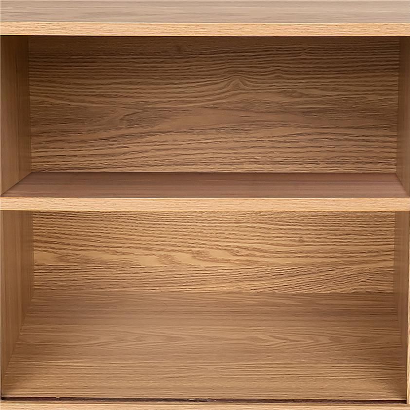 Natural Wood Ribbed Sideboard Cabinet 100cm