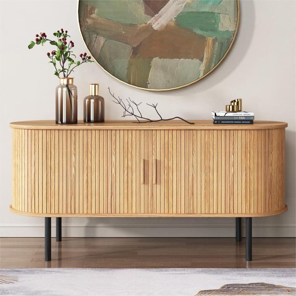 Ripple 2 Door Wood Sideboard 120cms - Natural