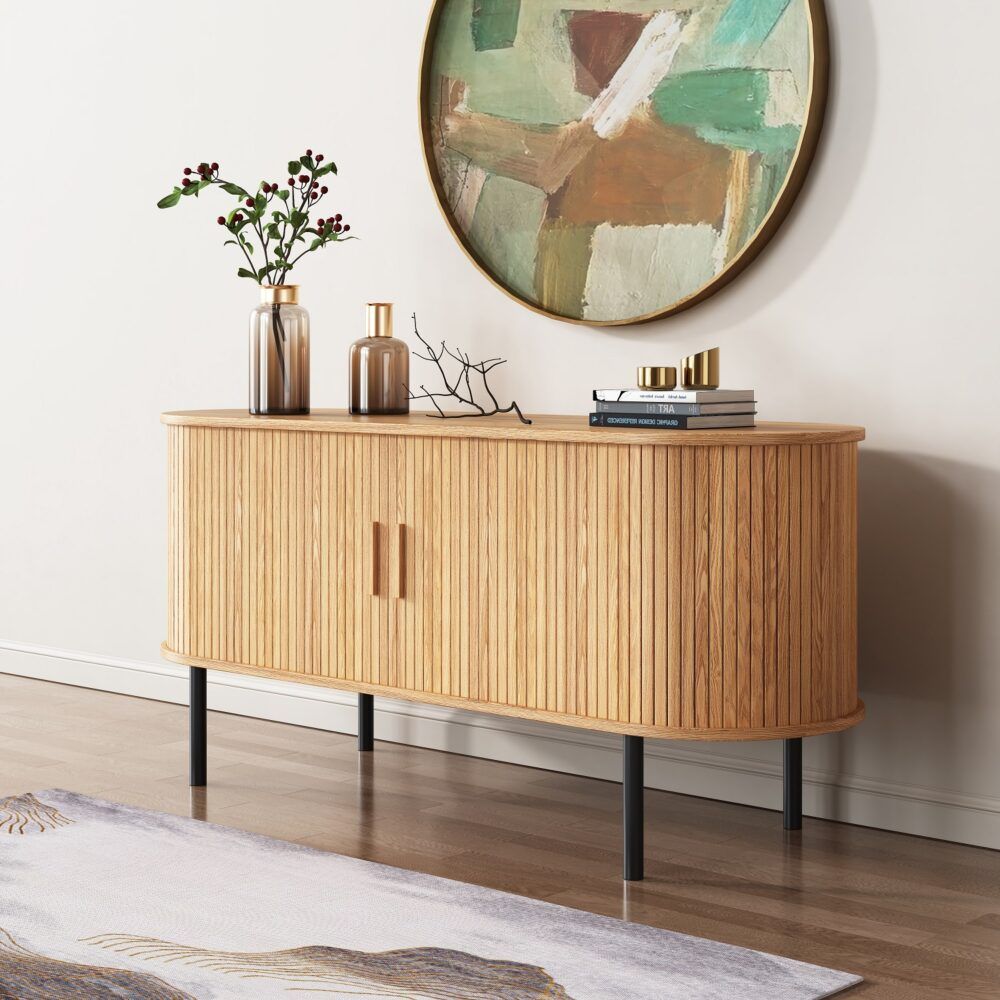 Ripple 2 Door Wood Sideboard 120cms - Natural
