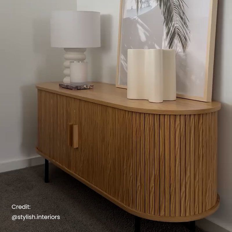 Ripple 2 Door Wood Sideboard 120cms - Natural