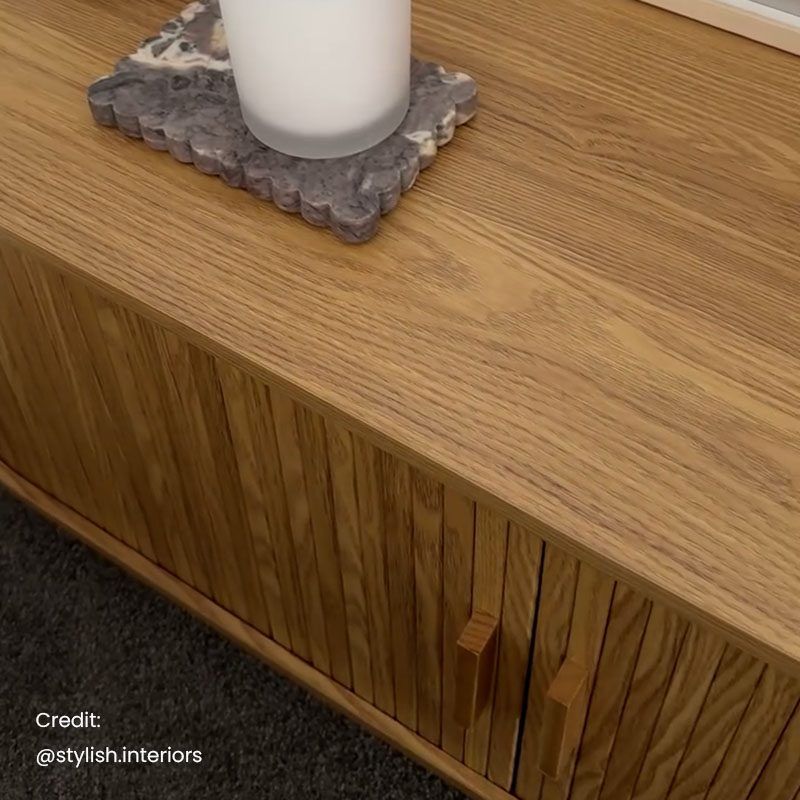 Ripple 2 Door Wood Sideboard 120cms - Natural