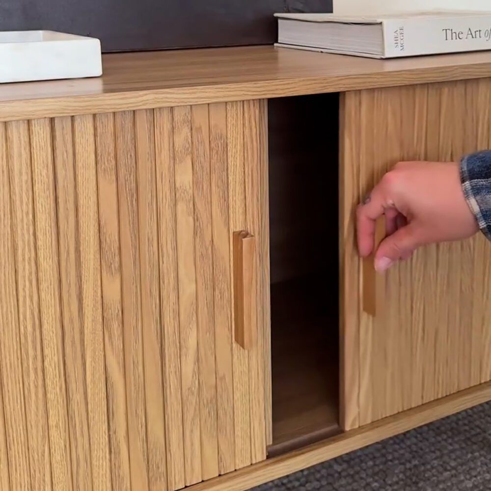 Ripple 2 Door Wood Sideboard 120cms - Natural