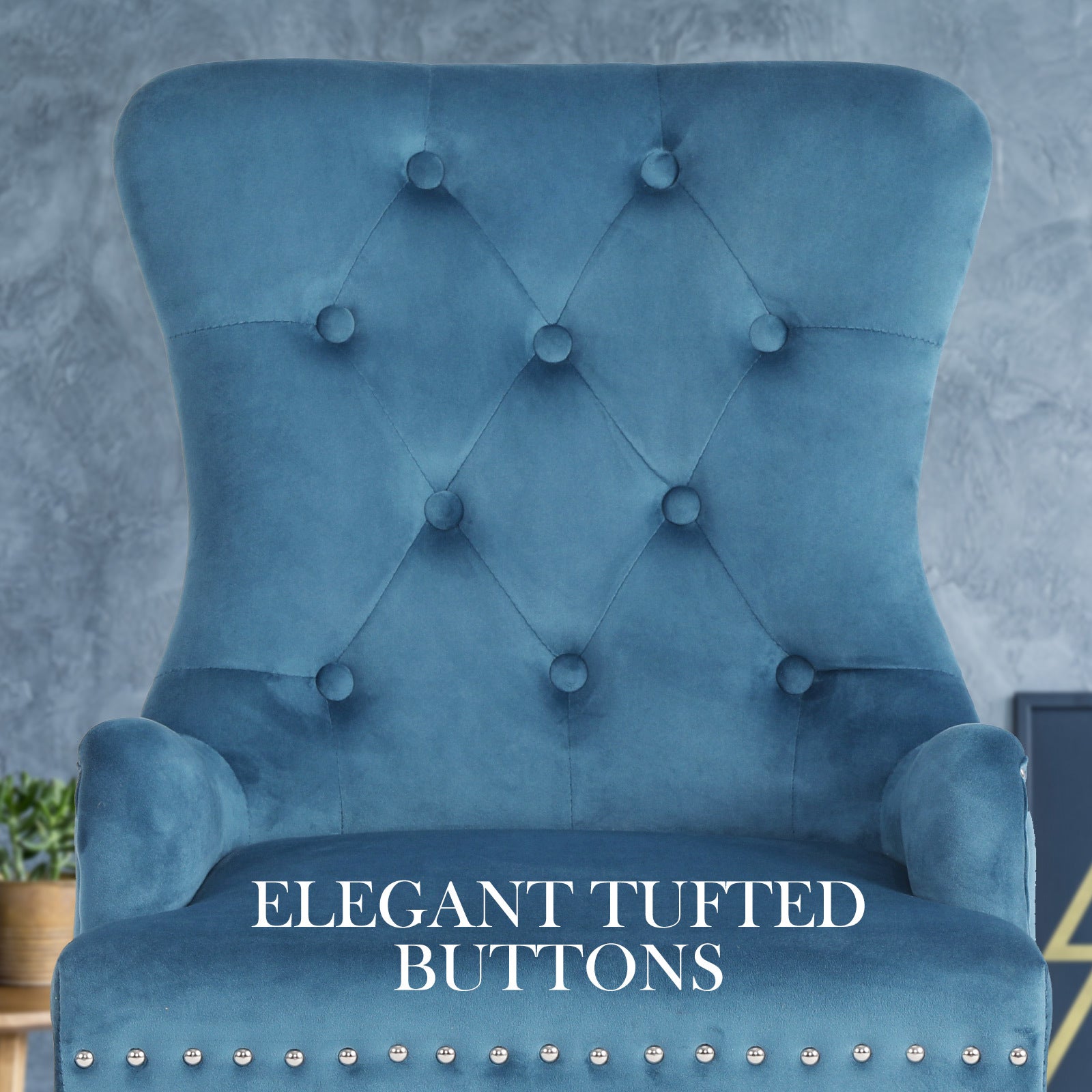 Set of 4 Lisse French Provincial Velvet Dining Chairs in Navy Blue