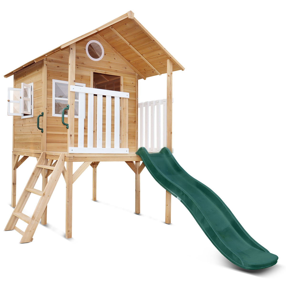 Lifespan kids archie elevated cubby house with green slide 1