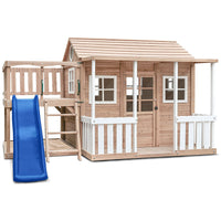 Lifespan Kids Finley Cubby House with 1.8m Slide - Blue and Green