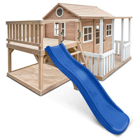 Lifespan Kids Finley Cubby House with 1.8m Slide - Blue and Green