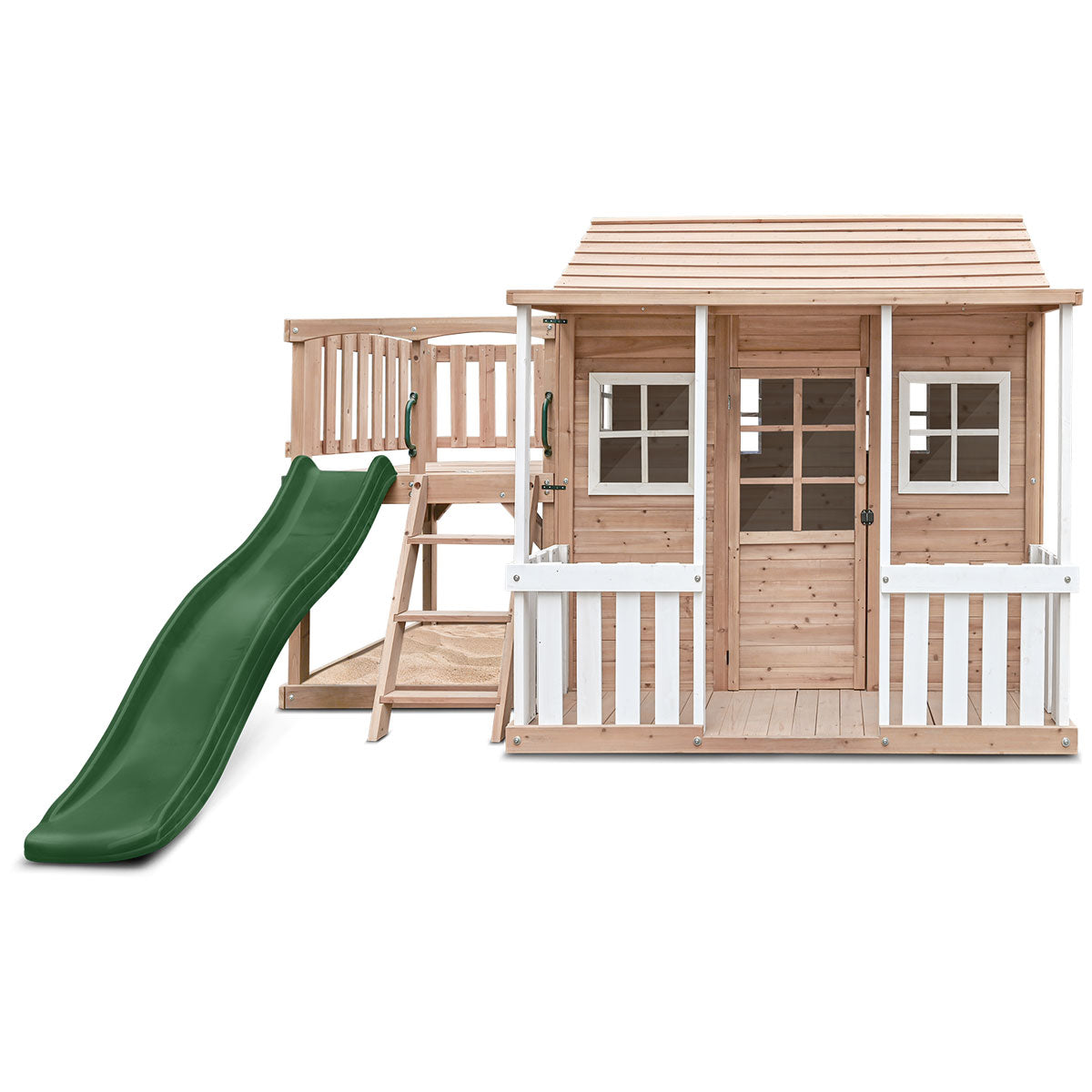 Lifespan Kids Finley Cubby House with 1.8m Slide - Blue and Green