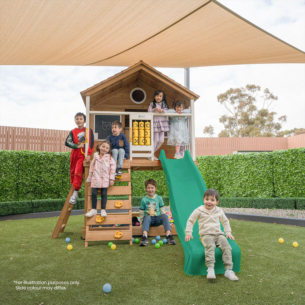 Lifespan Kids Warrigal Cubby House with 2.2m Slide - 4 Colours