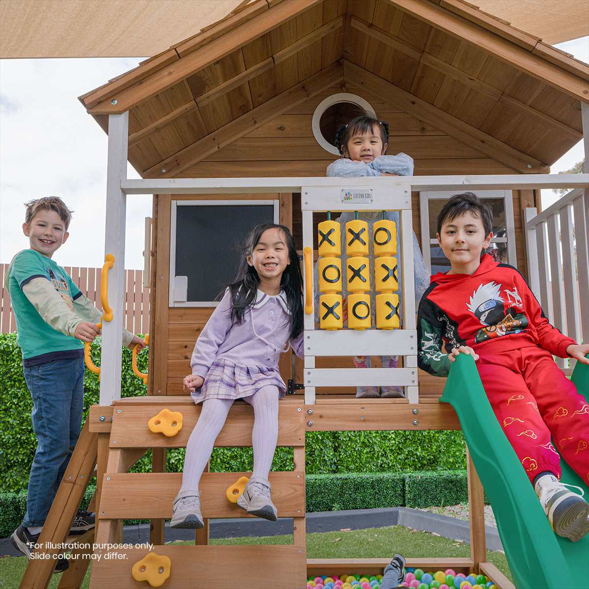 Lifespan Kids Warrigal Cubby House with 2.2m Slide - 4 Colours