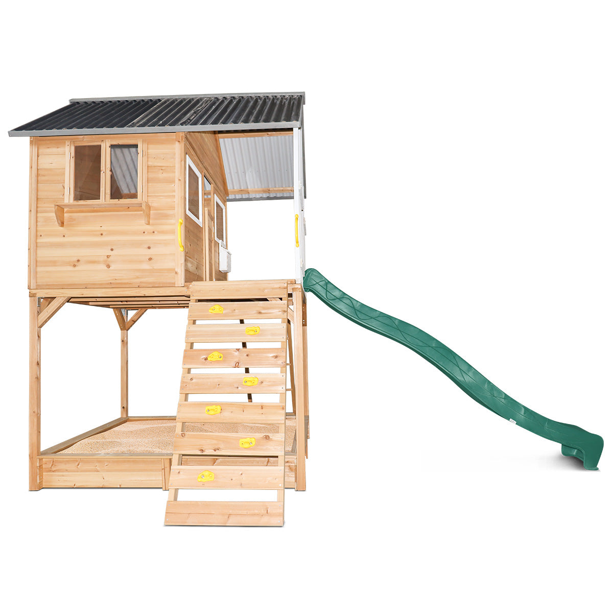 Lifespan Kids Winchester Cubby House with Elevation Platform - Green or Yellow Slide