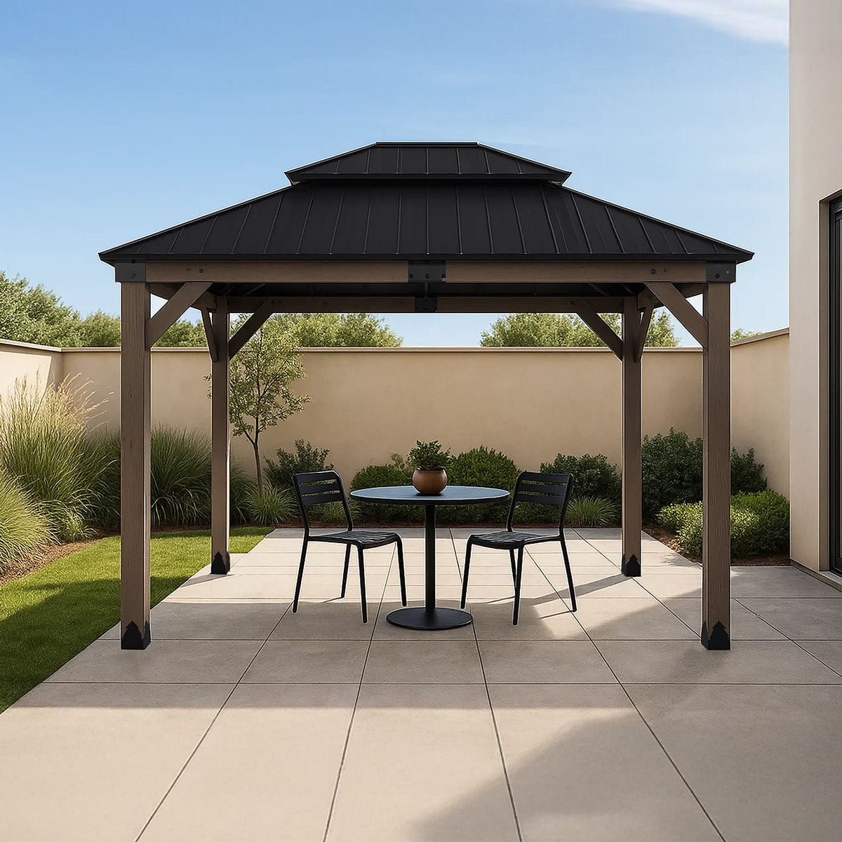 Yardtopia Maryborough 3m x 3m Timber & Steel Double Hip Roof Gazebo