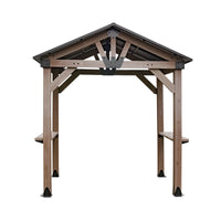 Yardtopia Oslo 2.4m x 1.8m BBQ/Grill Timber & Steel Gable Roof Gazebo