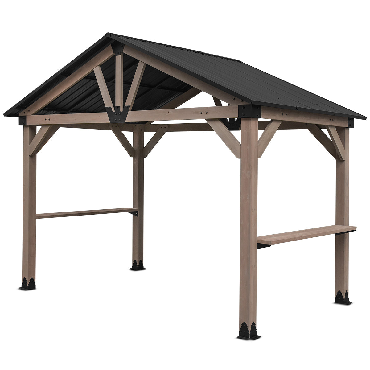 Yardtopia Oslo XL 3.6m x 2.4m BBQ/Grill Timber & Steel Gable Roof Gazebo