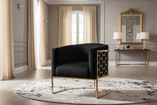 Vinatge Arm Chair Black Velvet