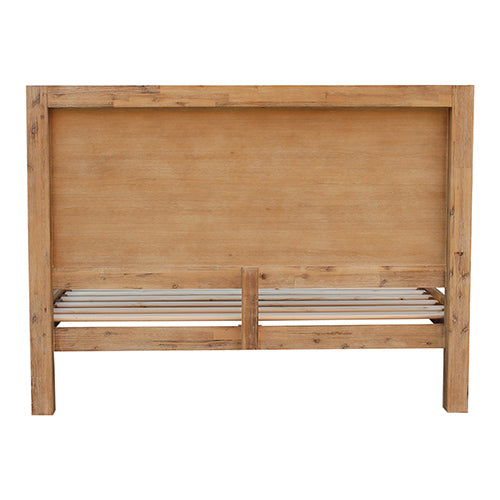 Bed Frame in Solid Wood Veneered Acacia Timber Slat in Oak - King