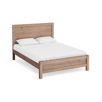 Queen Size Solid Acacia Wood Bed Frame with Timber Slats – Oak Finish