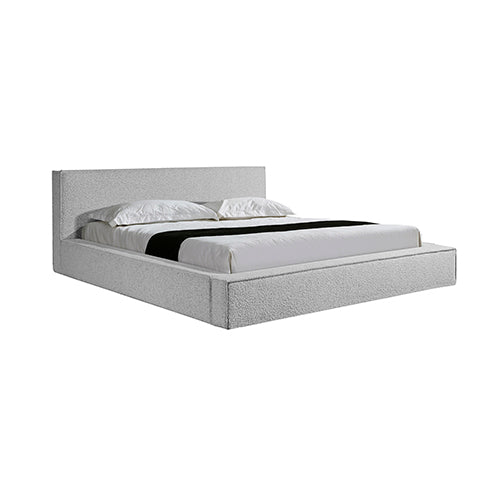 Ralph  Queen Bed Frame Fabric Upholstery in KD slat - White