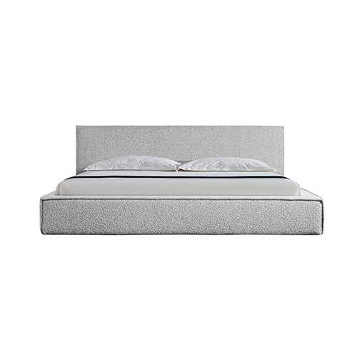 Ralph  Queen Bed Frame Fabric Upholstery in KD slat - White
