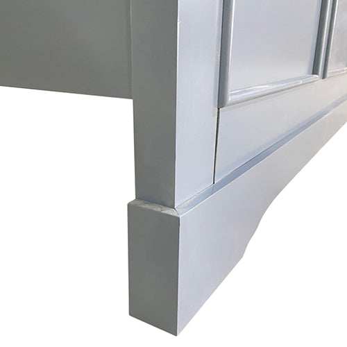 Bed Frame in Solid Wood with Slats Support in Grey - Queen or King