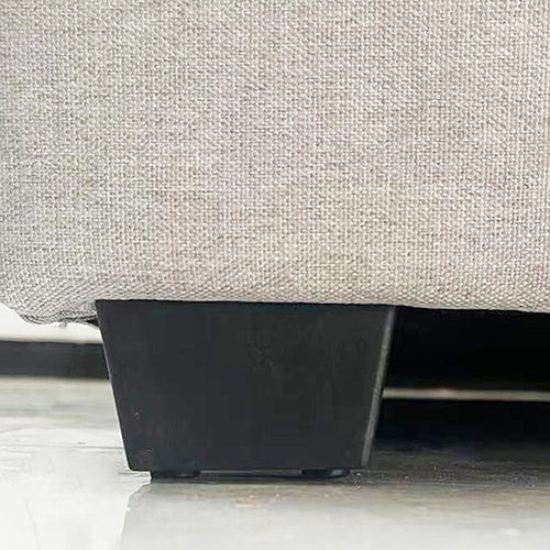 Veronica Winged Linen Queen Bed Frame with Padded Headboard & Storage - Light Grey