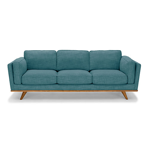 New York Sofa Set with Wooden Frame in Teal | 2 + 3 Seater
