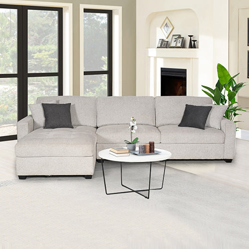 Camden Contemporary Corner Plush Sofa Chaise with Multilayer Padding and Pillows