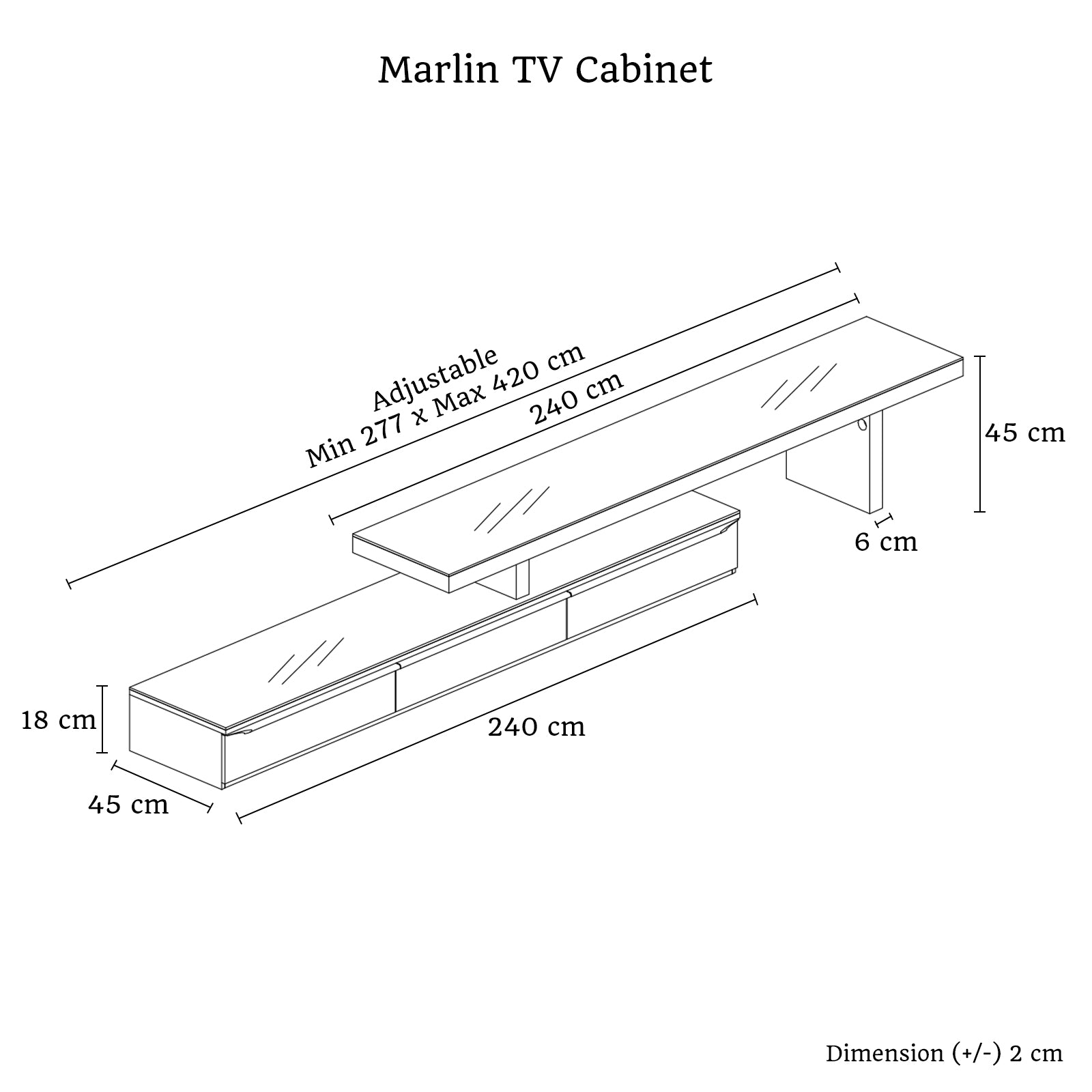 Marlin Adjustable Entertainment Unit Gloss White