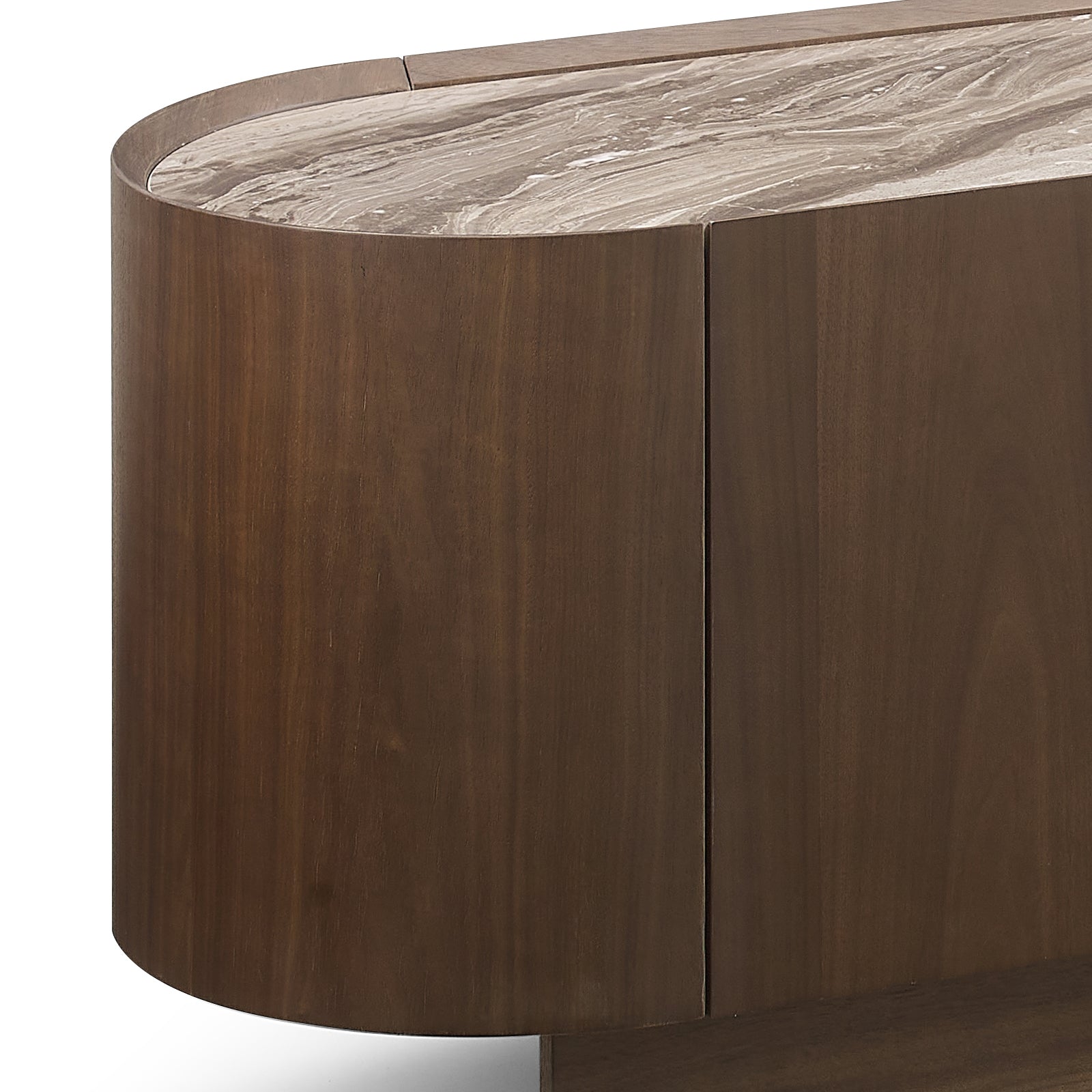 Venus Series TV Cabinet with Interior Melamine Storage - Dark Walnut