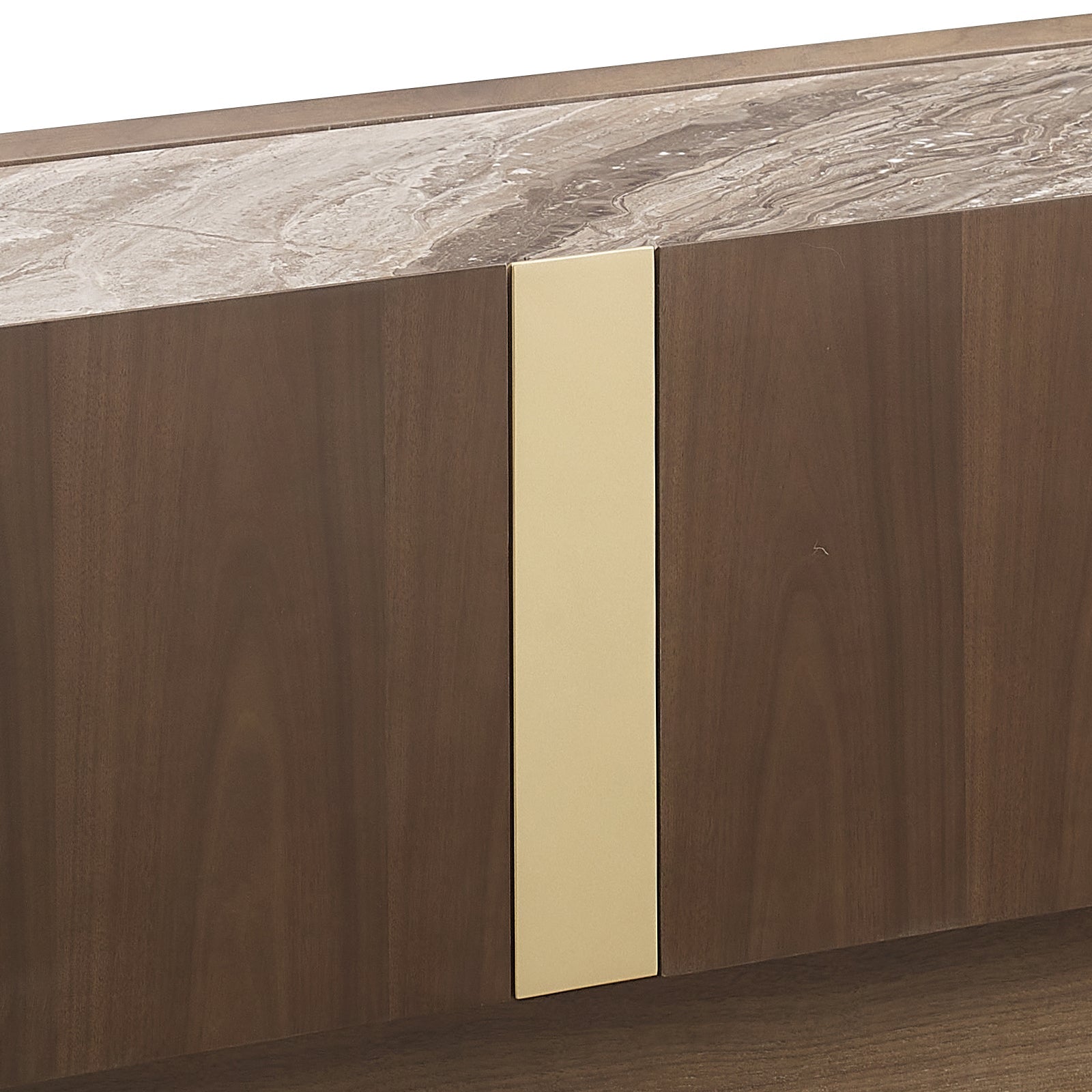 Venus Series TV Cabinet with Interior Melamine Storage - Dark Walnut