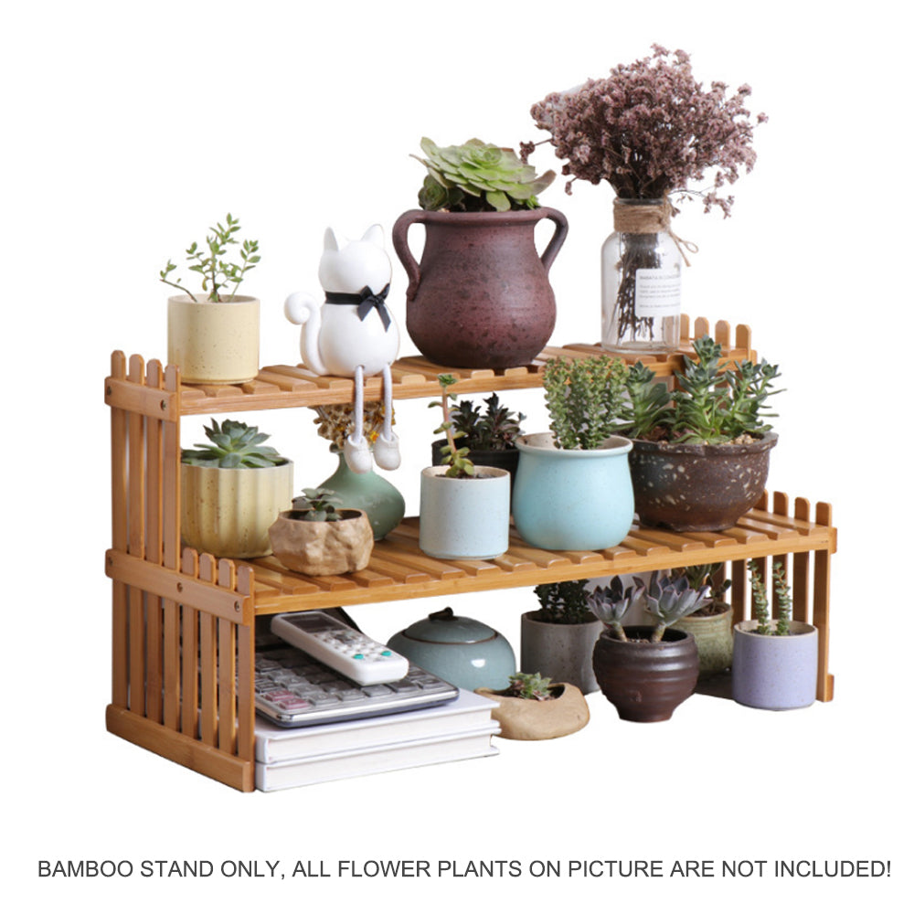 2 Tier Bamboo Plant Stand