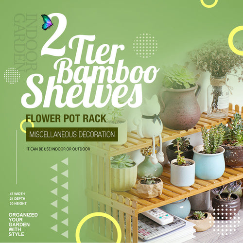 2 Tier Bamboo Plant Stand