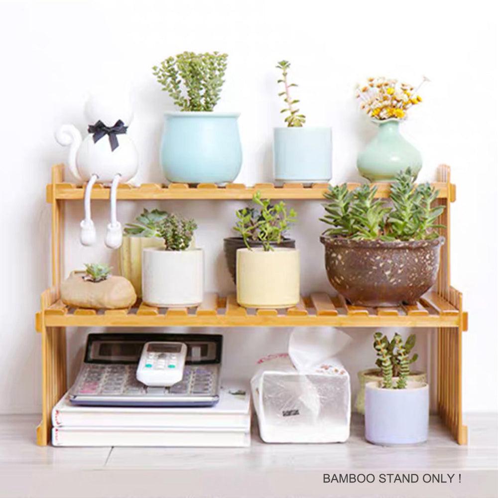 2 Tier Bamboo Plant Stand