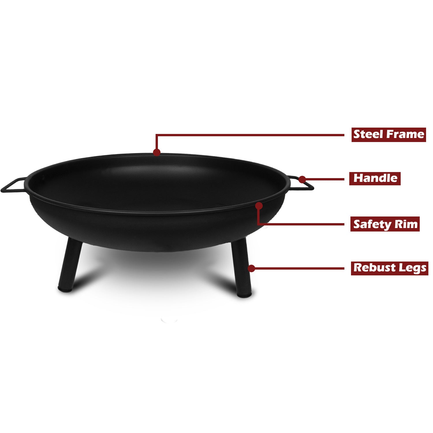 Portable outdoor fire pit fireplace open patio heater - steel 5