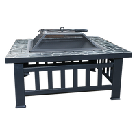 18" Square Metal Fire Pit Outdoor Heater