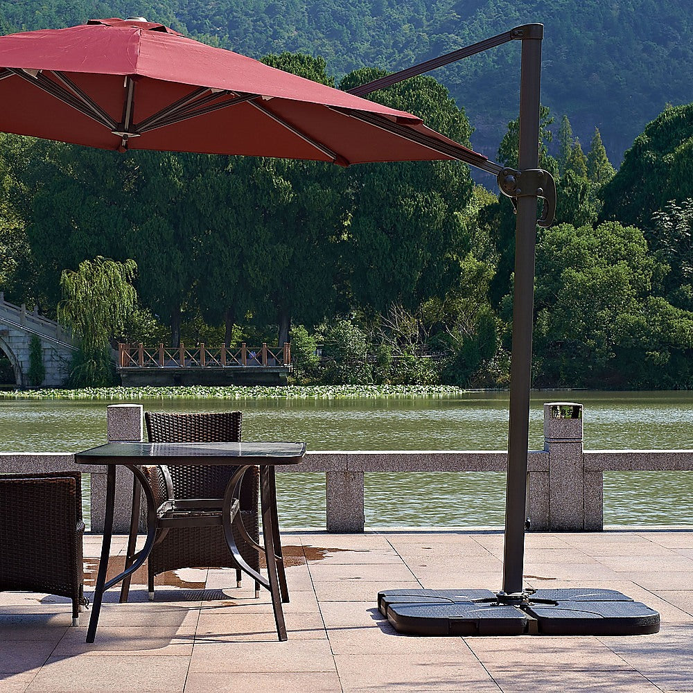 Outdoor Patio 4-Piece Cantilever Offset 3M Umbrella Base Stand