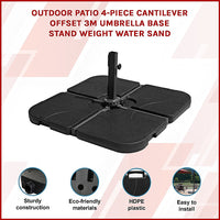 Outdoor Patio 4-Piece Cantilever Offset 3M Umbrella Base Stand