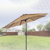 9FT Patio Umbrella Outdoor Garden Table with 8 Sturdy Ribs