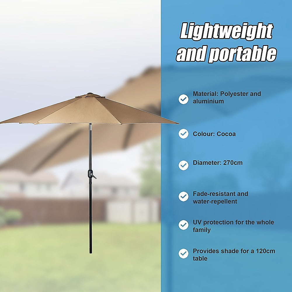 9ft patio umbrella outdoor garden table with 8 sturdy ribs 7