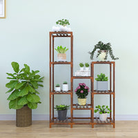 Indoor Outdoor Garden Plant Stand Wooden Shelving - 9 Shelves