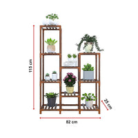 Indoor Outdoor Garden Plant Stand Wooden Shelving - 9 Shelves