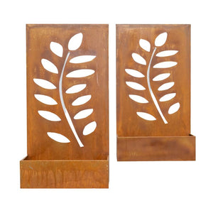 Set Of 2 Nested Floor/Wall  Planters 95cm, 80cm - Rust Colour