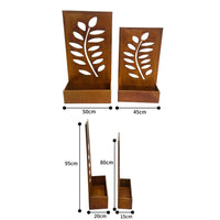 Set Of 2 Nested Floor/Wall  Planters 95cm, 80cm - Rust Colour