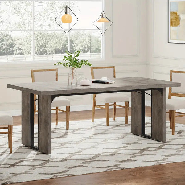 Wooden Rustic  Rectangular Dining Table 180cms - Grey