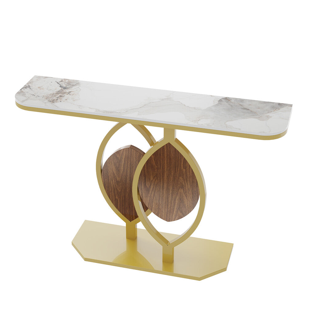 Luxury Sintered Stone Console Table – Metal Frame Base